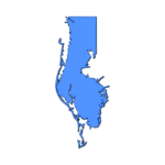 Clipart icon of Pinellas County in Medium Blue